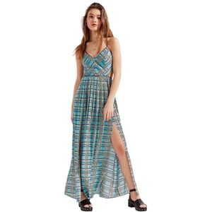 ✨BNWT - Urban Outfitters Womens Gia Lace Up Strappy Printed Maxi Dress - M✨